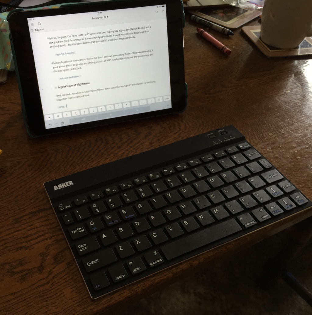 iPad with Bluetooth keyboard